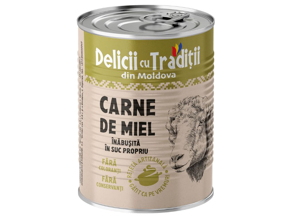 Carne de miel în suc propriu 330g