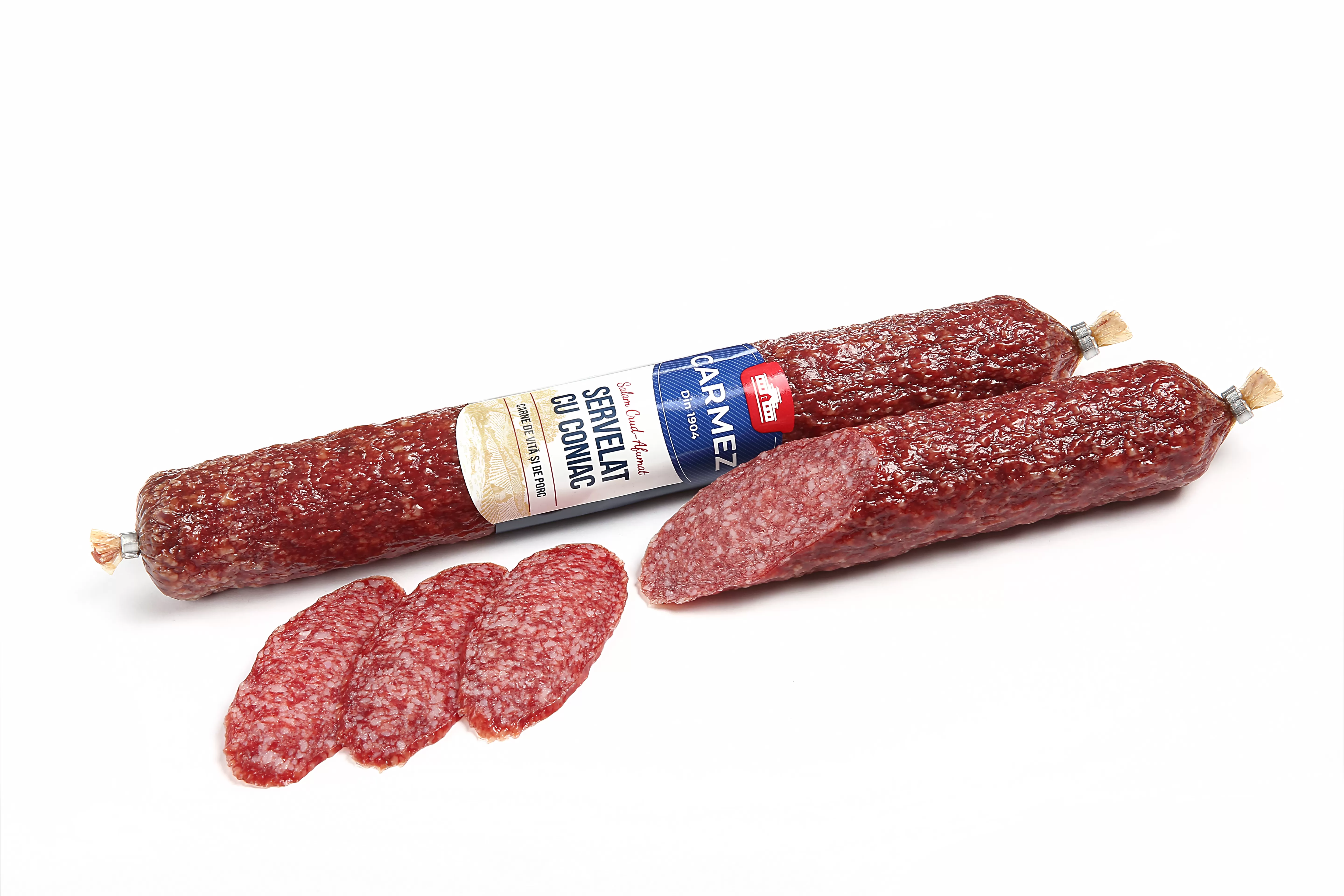 CARMEZ Saleami crud-afumat Servelat cu coniac 300g